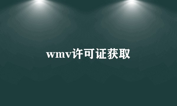 wmv许可证获取