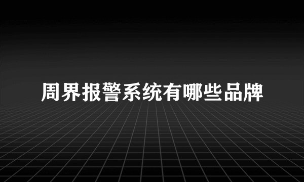周界报警系统有哪些品牌