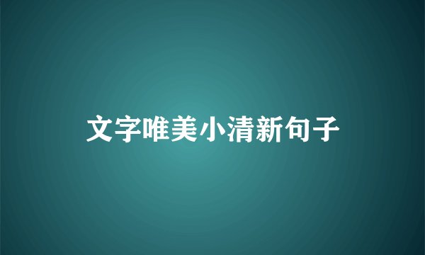 文字唯美小清新句子