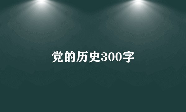 党的历史300字