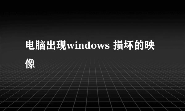 电脑出现windows 损坏的映像