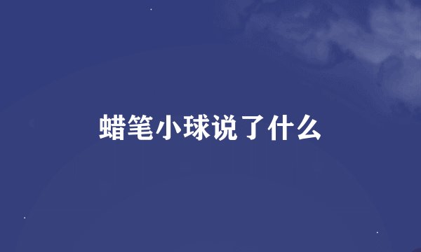 蜡笔小球说了什么