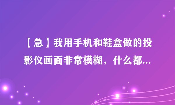 【急】我用手机和鞋盒做的投影仪画面非常模糊，什么都看不见是怎么回事啊？手机亮度调的最高。