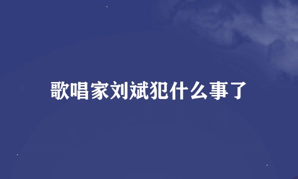 歌唱家刘斌犯什么事了