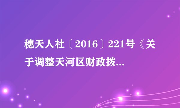 穗天人社〔2016〕221号《关于调整天河区财政拨付人员经费的编外人员工资待遇标准是多少？
