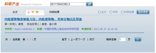 肉桂化糖方据说有中科院的专利,是真的吗?