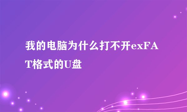 我的电脑为什么打不开exFAT格式的U盘