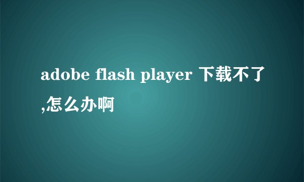 adobe flash player 下载不了,怎么办啊