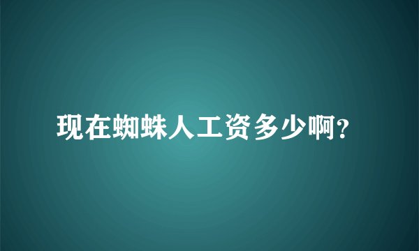 现在蜘蛛人工资多少啊？