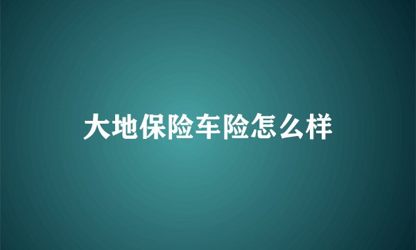 大地保险车险怎么样