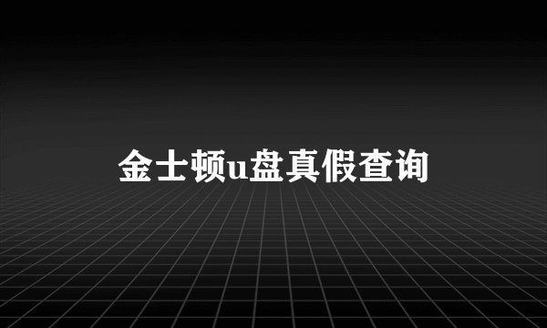 金士顿u盘真假查询