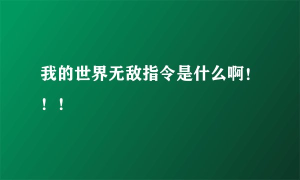 我的世界无敌指令是什么啊！！！