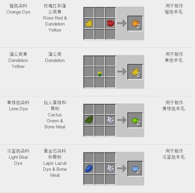 我的世界颜色调和表