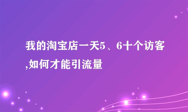 我的淘宝店一天5、6十个访客,如何才能引流量