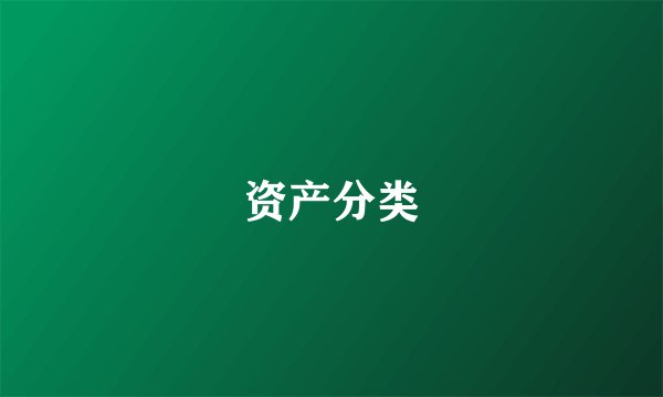 资产分类