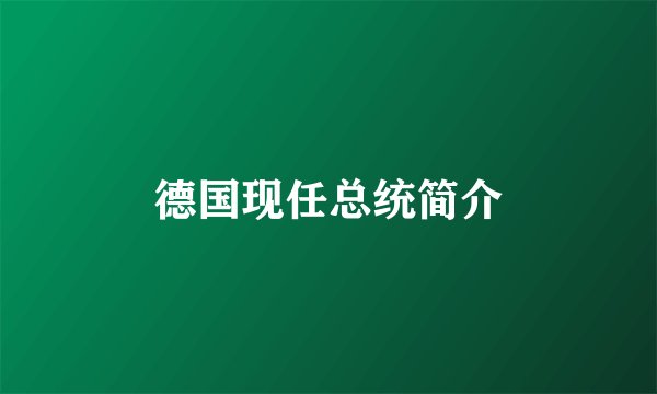 德国现任总统简介