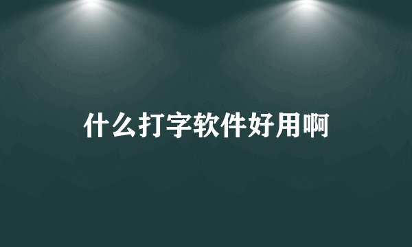 什么打字软件好用啊