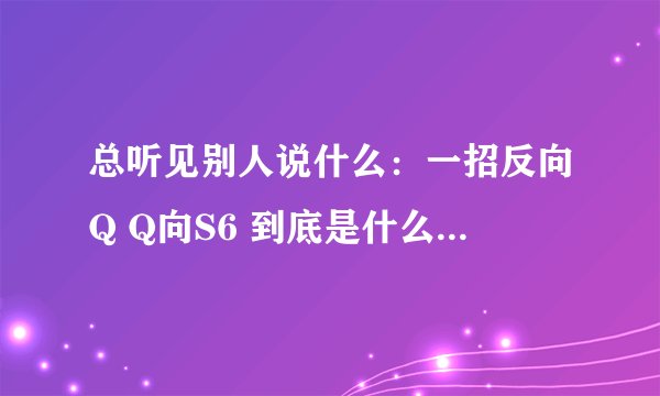 总听见别人说什么：一招反向Q Q向S6 到底是什么意思啊？不懂（抓狂）。。。