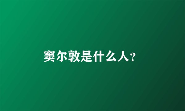 窦尔敦是什么人？