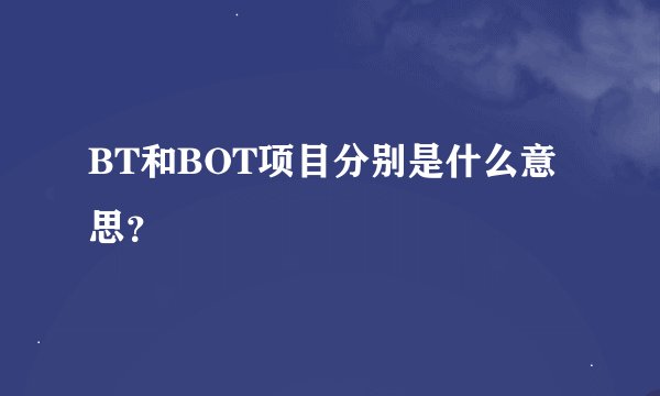 BT和BOT项目分别是什么意思？