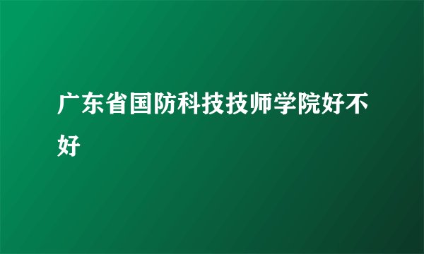 广东省国防科技技师学院好不好