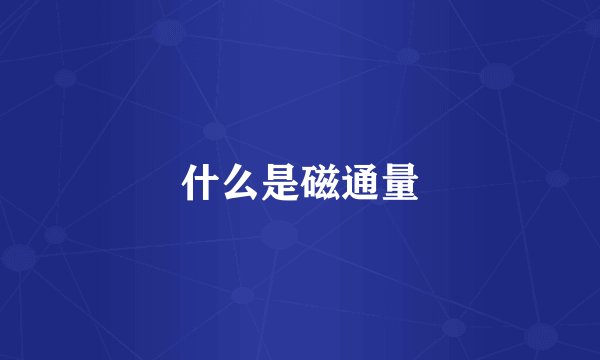 什么是磁通量