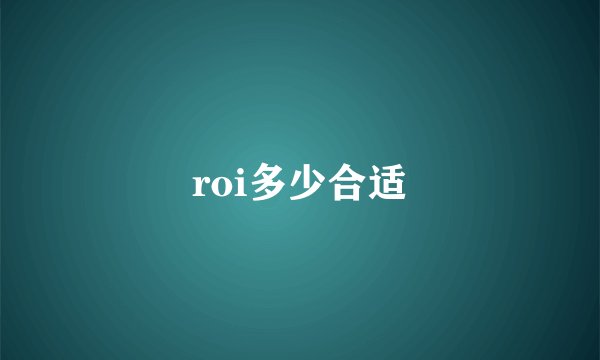 roi多少合适