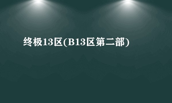 终极13区(B13区第二部)
