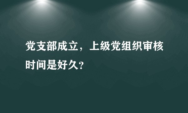 党支部成立，上级党组织审核时间是好久？
