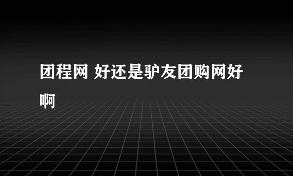 团程网 好还是驴友团购网好啊