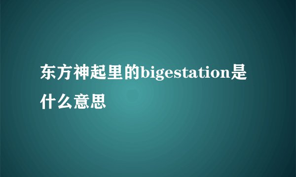 东方神起里的bigestation是什么意思