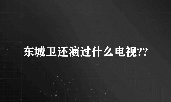 东城卫还演过什么电视??