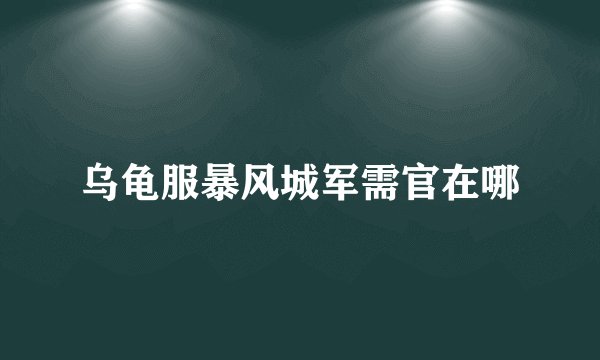 乌龟服暴风城军需官在哪