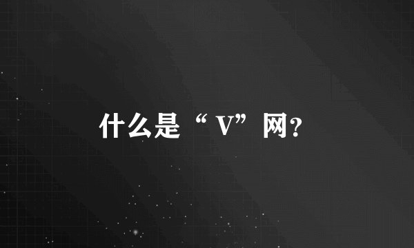 什么是“ V”网？
