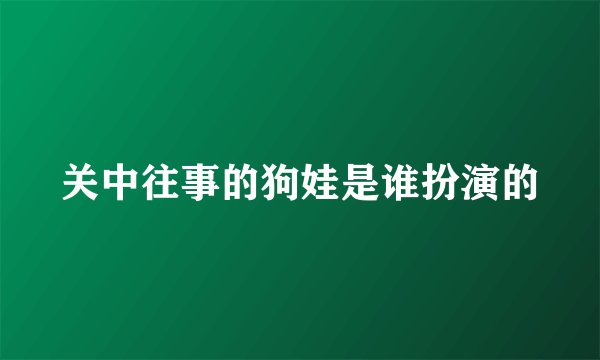 关中往事的狗娃是谁扮演的