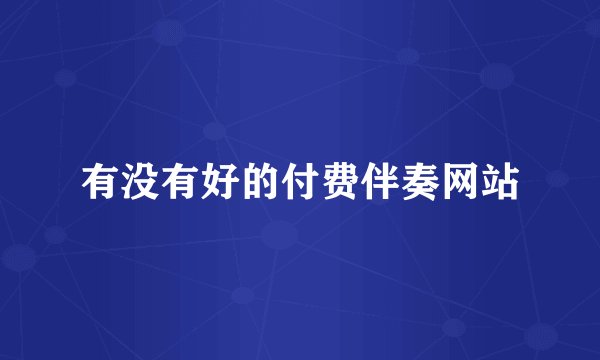 有没有好的付费伴奏网站