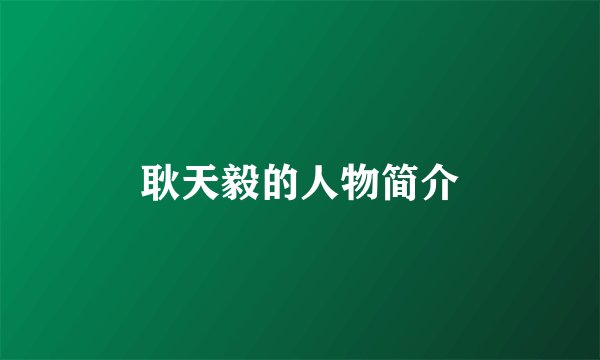 耿天毅的人物简介