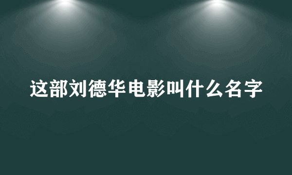 这部刘德华电影叫什么名字