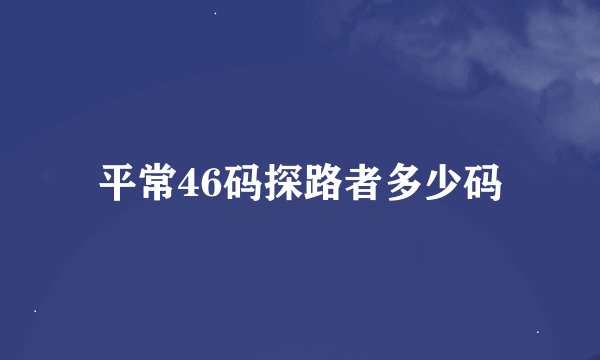 平常46码探路者多少码