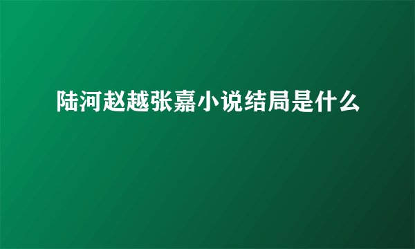 陆河赵越张嘉小说结局是什么