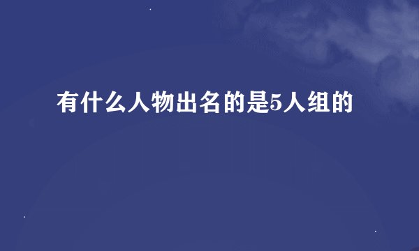 有什么人物出名的是5人组的