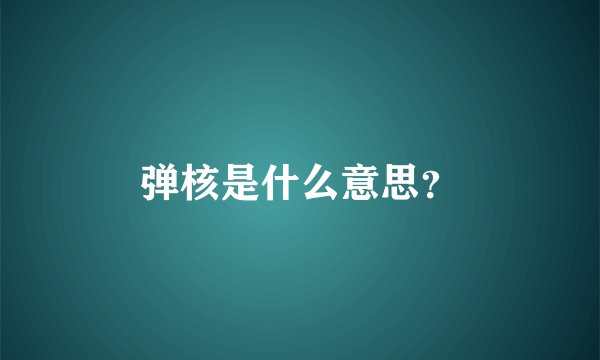 弹核是什么意思？