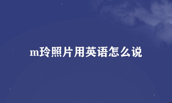 m玲照片用英语怎么说