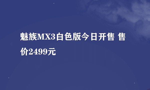 魅族MX3白色版今日开售 售价2499元