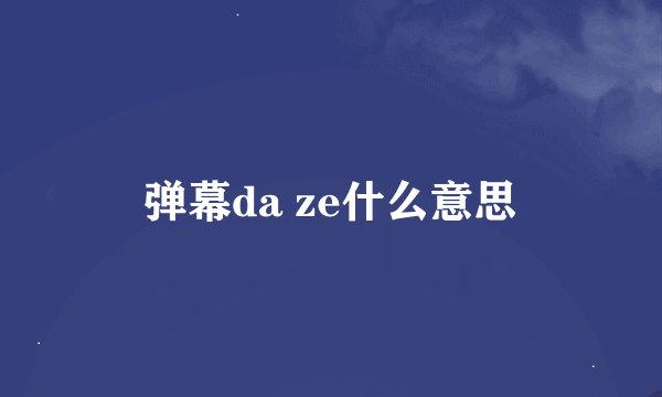 弹幕da ze什么意思
