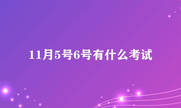 11月5号6号有什么考试