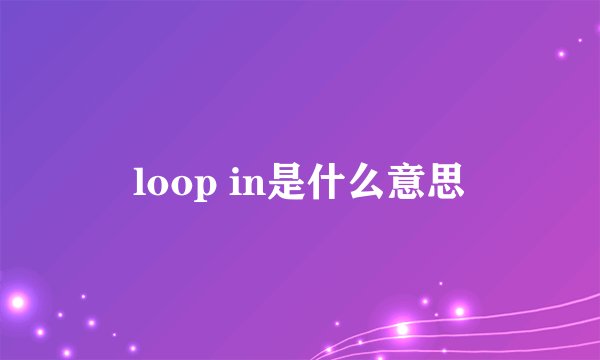 loop in是什么意思