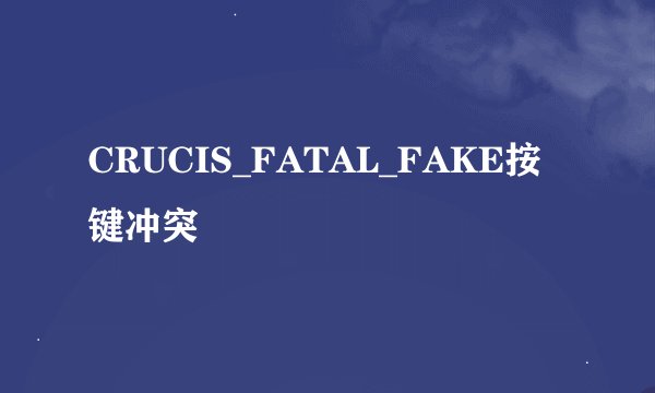 CRUCIS_FATAL_FAKE按键冲突
