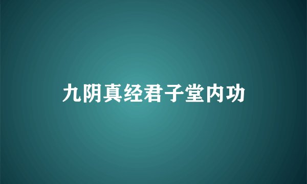 九阴真经君子堂内功