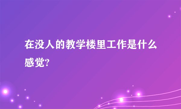 在没人的教学楼里工作是什么感觉?